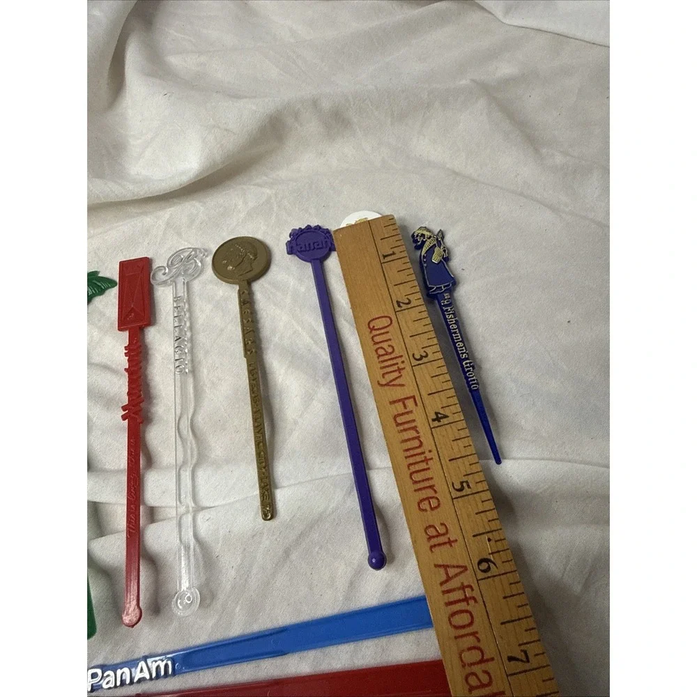 Lot Vintage No 9 Fisherman's Grotto Swizzle Stir Vegas Hotels HI Hilton Pan Am